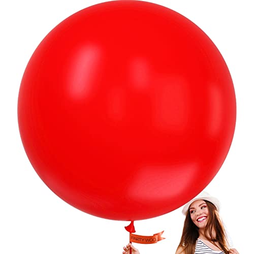 PartyWoo Red Balloons, 4 pcs 36 inch Large Balloons, Red Balloons for